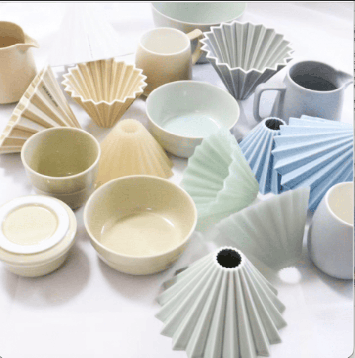 Origami coffee dripper and aroma mugs ceramic pour over coffee set