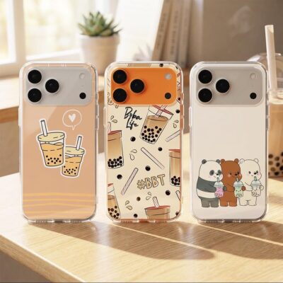 assorted pastel and floral smartphone cases illustrating phone case design trends for spring 2026