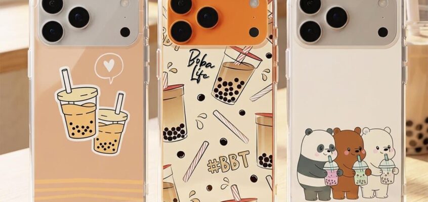 assorted pastel and floral smartphone cases illustrating phone case design trends for spring 2026