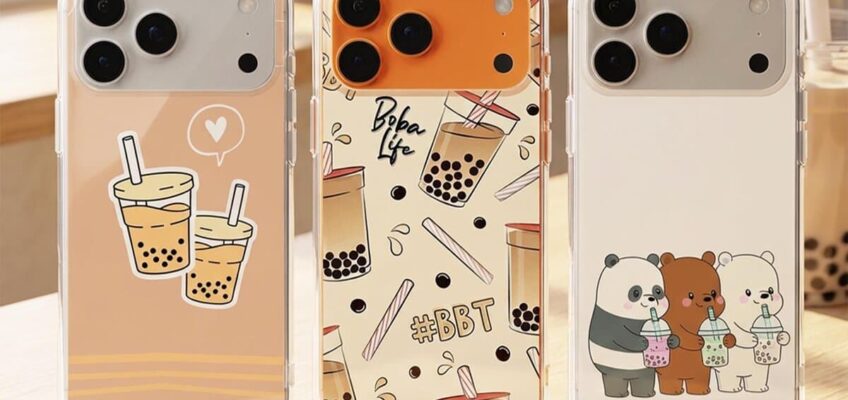 assorted pastel and floral smartphone cases illustrating phone case design trends for spring 2026