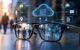AI-powered smart glasses illustrating privacy concerns surrounding data collection, tracking, and cloud processing.